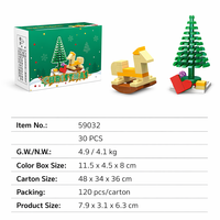 Set de Bloques de Construcción de Caballo Balancín Navideño Personalizado, Juguete de Construcción STEM, Ladrillos DIY OEM, Kit de Modelo de Árbol de Navidad para Niños