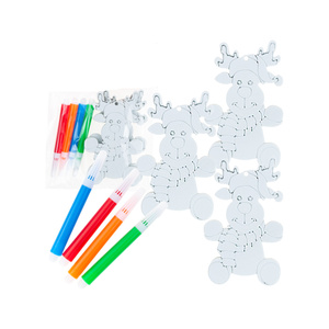 Juego de adornos colgantes navideños festivos con 4 marcadores DIY, perfectos para la diversión familiar, decoración navideña y tiempo de manualidades creativas - Product Image 1