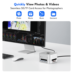Base de Expansión para <span class=keywords><strong>Mac</strong></span> <span class=keywords><strong>Mini</strong></span> M4 M4 Pro, Hub de Expansión Dual M.2 NVMe SSD, 40 Gbps Thunderbolt 3 Tipo C, 8K DP, 10 Gbps USB 3.2, 65 W PD, en Stock - Product Image 3