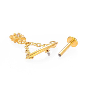 <span class=keywords><strong>Piercing</strong></span> per Orecchio in Acciaio Inossidabile Ipoallergenico 1.2x8mm, Stile Gotico, per Cartilagine e <span class=keywords><strong>Trago</strong></span>, Oro e <span class=keywords><strong>Argento</strong></span>, per Tutte le Occasioni - Product Image 3