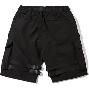 FOXA Men's Techwear Cargo Shorts Mid Waist 100% Polyester Quick Dry Canvas With Pockets Streetwear Style - Product Image 5