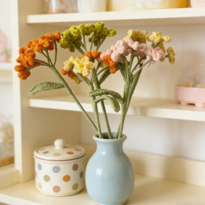 <span class=keywords><strong>Flores</strong></span> de No Me Olvides (Forget-Me-Not) Tejidas a Crochet, Ramo Artificial de Lana, <span class=keywords><strong>Flores</strong></span> de Hilo para Decoración del Hogar y Regalos - Product Image 5