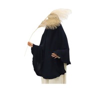 Crêpe de luxe de couleur unie Khimar Eid Ramadan Long Jibab plaine prière musulmane grande taille Khimar Hijab écharpe
