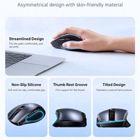 UGREEN MU006S Mouse Nirkabel Ergonomis 2.4G 5.4 Mode Ganda Klik Senyap 5 Tingkat 800-4000 DPI Mouse Kantor Untuk Laptop