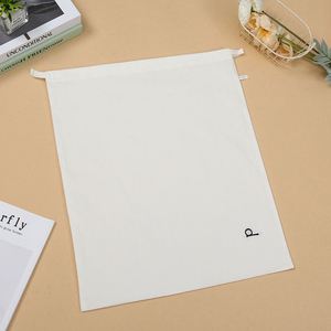 Sac de protection ZEHUI personnalisé en coton blanc lavé avec cordon de serrage, pochette de rangement à double fermeture éclair, logo imprimé, directement de l'usine - Product Image 3