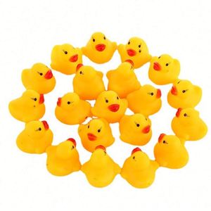 Yellow Mini Rubber Duck Kids' Time Floating <b>Bath</b> Toy With Sound Shower or Swimming Bulk Pack for Baby's Bathroom - Product Image 1