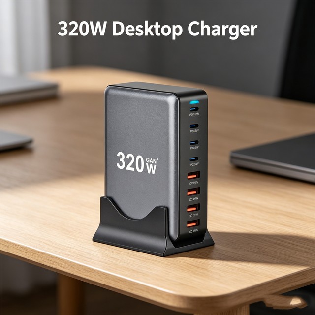 Wholesale 4C4A USB C Charger Type C PD 100W 65W Fast Charging 8 Ports Desktop Charger Station for Phone Tablet Laptop 320W GaN