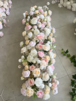 Handgemaakte kunstzijde bloemen centerpiece tafelloper met rozen design, real touch, voor bruiloften, binnen- en buitendecoratie