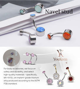 एटम f136 टाइटेनियम 14 ग्राम डांगले cz पेट बटन रिंग क्यूबिक जिरकोनिया ड्रॉप पेंडेंट नवेल नाखून सेक्सी शरीर भेदी गहने - Product Image 5