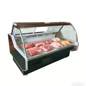 Vitrine réfrigérée multifonctionnelle en verre incurvé pour la vente de charcuterie, de salades et de fromages, fournie par l'usine - Product Image 3