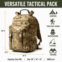 Sac à dos tactique, sac d'assaut, nylon Multicam, imperméable, chasse en plein air, randonnée, survie, trekking, sac à dos