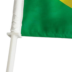 Venta al por mayor 30CM * 45CM poliéster decorativo impreso coche ventana bandera Brasil bandera con asta <span class=keywords><strong>de</strong></span> bandera para exteriores - Product Image 3