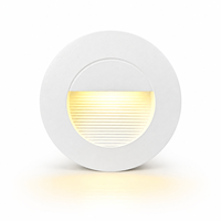 Lumière d'escalier ronde LED IP65 étanche pour extérieur, jardin, mur, encastrée, 3W, blanc chaud