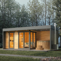 Sauna extérieur de luxe moderne en bois massif, grande taille, pour 4 personnes, avec contrôle informatique, bain à remous pour villa ou appartement