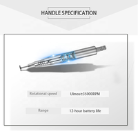Machine à manucure professionnelle sans balais, pièce à main métallique argentée 35000 tr/min, pour le retrait du vernis à ongles