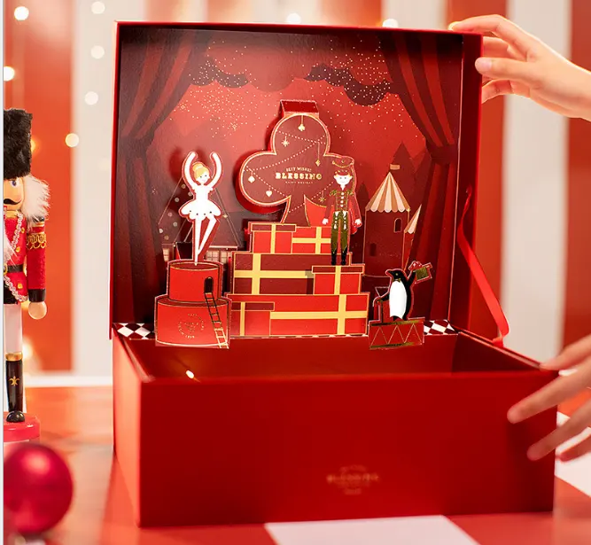 Alibaba China Lieferant Papier Geschenk karton Weihnachten 3D Pop-up-Box