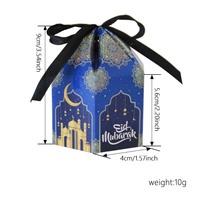 Lot de 12 boîtes cadeaux en papier couché en forme de lanterne étoile et lune Eid Mubarak avec ruban pour cadeaux alimentaires et de sucrerie pour fêtes