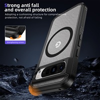 Étui de protection en TPU+PC anti-chute avec béquille et recharge sans fil pour Google Pixel 9 Pro XL, fin, étanche, mat, magnétique