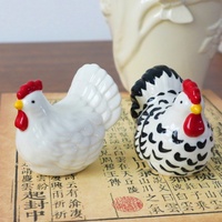 Figurine de poulet en céramique moderne, décoration d'intérieur, ornement pour armoire à vin, cadeau de déménagement