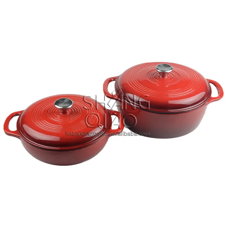 Best Choice Enamel Coated Cookware Pot 3 Quart/ 6 Quart Enameled Cast Iron Oven Soup & Stock Pots Color Enamel Acceptable