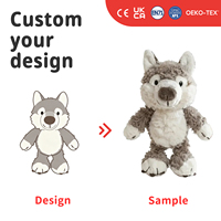 Peluche loup personnalisée, jouet en peluche loup sur mesure, animal de la forêt en peluche douce, mascotte OEM ODM, cadeau promotionnel