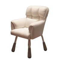 Chaise d'ordinateur moderne en cuir PU haut de gamme pour la maison, tabouret de maquillage pour chambre à coucher, chaise de coiffeuse pour filles avec structure métallique