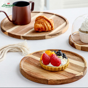 Bandeja de desayuno de madera de acacia de estilo japonés, plato de postre de té de la tarde de frutas, platos de carga de cena casera de madera - Product Image 5