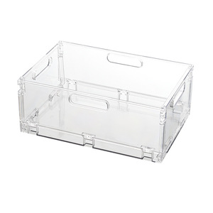 Transparent Modern Minimalist Solid Color Folding <strong>Storage</strong> <strong>Basket</strong> Household Desktop Plastic Stackable Multifunctional <strong>Storage</strong> - Product Image 5