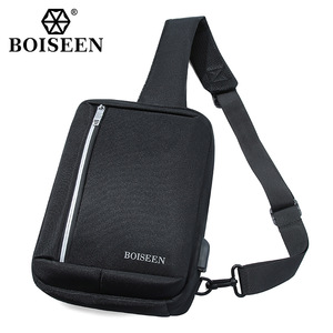 Boiseen Sac de poitrine pour homme, sac bandoulière de grande capacité avec port de chargement USB pour les voyages d'affaires - Product Image 4