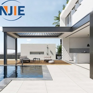 Pergola Moderna da Esterno ENJIE in Alluminio con Lamelle Orientabili, Protezione Solare Elettrica, Antineve, Impermeabile per <span class=keywords><strong>Balcone</strong></span> - Product Image 3