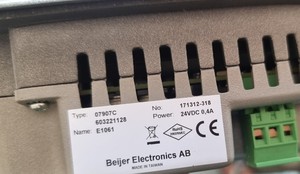 BEIJER <b>ELECTRONICS</b> E1061 TYPE : 07907C 24VDC <b>Used</b> - Product Image 3