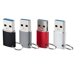 Adaptateur USB Pengqiao Type C vers USB 3.1 femelle/mâle OTG, coque en aluminium avec porte-clés en métal pour usage général - Product Image 5
