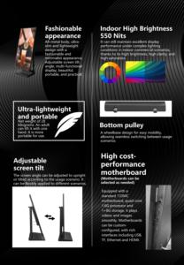 Pantalla Digital LCD Portátil de 55 Pulgadas para Interiores, 1G+8G, Android, Señalización Digital, APP, Control por Nube USB, Base con Ruedas, 1080p, NFC - Product Image 5