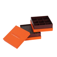 Boîte carrée en carton rigide écologique et recyclable personnalisée pour l'emballage de truffes au chocolat, fermeture magnétique, ruban coussiné 6X6