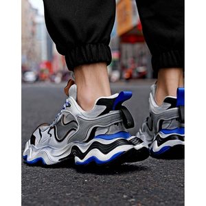 รองเท้าผ้าใบแฟชั่นผู้ชาย FOXA รุ่น Chunky Sneakers ทรงหุ้มข้อ วัสดุตาข่ายสังเคราะห์ พื้นยาง พื้นรองเท้า EVA รองรับแรงกระแทก เหมาะสำหรับเดินในฤดูใบไม้ผลิ - Product Image 5
