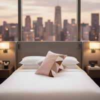 Fundas de Almohada Europeas de Lino con Cierre y Costuras Personalizables para Uso Hotelero