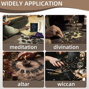 Juego de 25 runas vikingas de madera con libro de guía grabado piedra rúnica rústica <span class=keywords><strong>para</strong></span> <span class=keywords><strong>principiantes</strong></span> en brujería completa con bolsa de terciopelo - Product Image 2