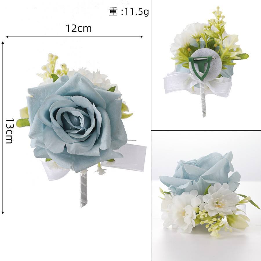 ดอกไม้ติดหน้าอกสีฟ้าท้องฟ้าเต็มไปด้วยดวงดาว