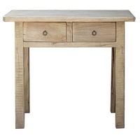 Table d'Angle Murale Antique Vintage en Bois Massif de Récupération avec Étagère