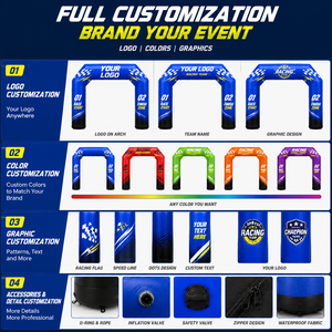 Ensemble d'arche de course gonflable personnalisée CATC |   Portes de départ/arrivée et colonnes de points de contrôle |   Kit de Branding pour Événement de Course Automobile |   MOQ-1 - Product Image 6