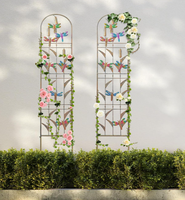 Lot de 2 treillis décoratifs découpés au laser pour concombres et tomates, qualité professionnelle, idéal pour jardin vertical