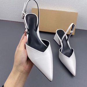 New Arrival Talons Haut Sexy Escarpins White Fashion Women <b>Closed</b> <b>Toe</b> Chunky Block <b>Heels</b> 2025 - Product Image 1