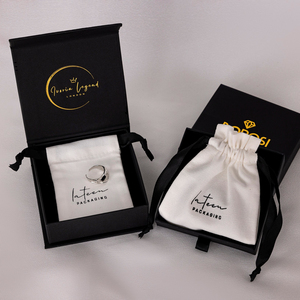 Custom Printed <b>White</b> Gift Jewellery Packaging Pouch Cotton Linen Drawstring <b>Bag</b> <b>Small</b> Drawstring Pouches <b>Bag</b> - Product Image 1
