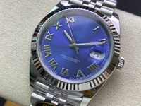 Montre mécanique de luxe de qualité supérieure, bicolore, étanche, 41 mm, 20 mm, verre saphir, acier 904L CFactory, 3235, 126-334, bleu romain