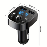 Chargeur de voiture double USB avec affichage LED, appareil mains libres sans fil, Bluetooth, transmetteur audio FM, chargeur MP3, lecteur mp3 de voiture