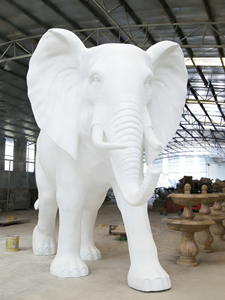 耐候性グラスファイバー樹脂製動物彫刻 象と野生動物モデル 屋内外で使用可能 カスタマイズ可能 - Product Image 2