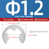 304 Stainless Steel Flat Gasket Retaining Ring E-Type Circlip GB896 Shaft Retainer 1.2-15 Bearing Circlip Spring Clip 2mm