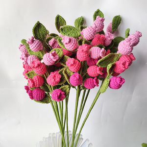 Nuovi Portachiavi Creativi per Arredamento Casa, Stile Cartone Animato, Fiori Blu in Cotone Intrecciato a Mano, Pieghevoli, Regali Boutique - Product Image 1