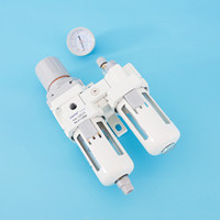 Combinaison filtre-régulateur-lubrificateur d'air comprimé blanc AC4010-04 1/2 - Filtre-régulateur d'air pneumatique