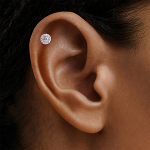 Colgante de Lujo en Forma de Corazón con Borla Floral de Morganita Geométrica Chapada en Rodio de Plata 925, Unisex, con Parte Trasera Plana para Perforación - Product Image 6